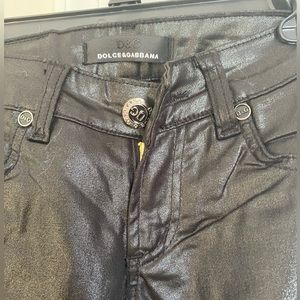 Dolce and Gabbana black, straight leg pants in a size 27.